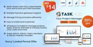 Taskhub SaaS – Project Management Tool, Finance & CRM Tool 1.0.5