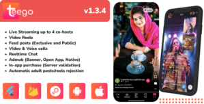 Teego (iOS and Android) – Live Streaming with up to 4 participants, Feed, Paid calls and Payouts