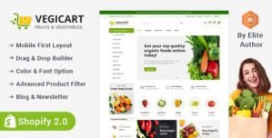 Vegicart – Organic Fruits Vegitable Store Shopify 2.0 Responsive Theme