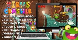 Virus Crasher – HTML5 Mobile Game! (Construct 3 | c3p)