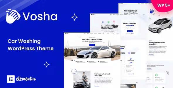 Vosha - Car Washing WordPress Theme 1.15