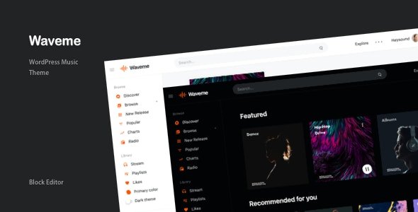 Waveme - Music Platform WordPress Theme 9.3