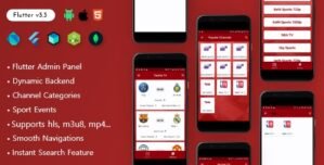 Yacine TV – Flutter Live Streaming Sport Events app with Admin Panel, built with NodeJS MangoDB