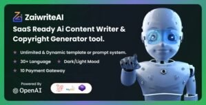 ZaiwriteAI – Ai Content Writer Copyright Generator tool With SAAS. 1.5