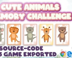 Cute Animals Memory Challenge – Construct 3 / HTML5 Game